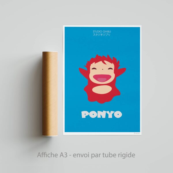Affiche Poster Minimaliste Ghibli Ponyo