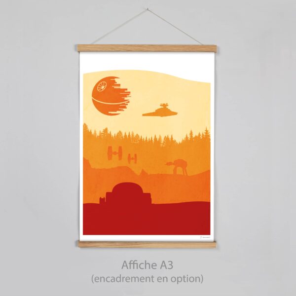 Poster Affiche Paysage minimaliste Star Wars