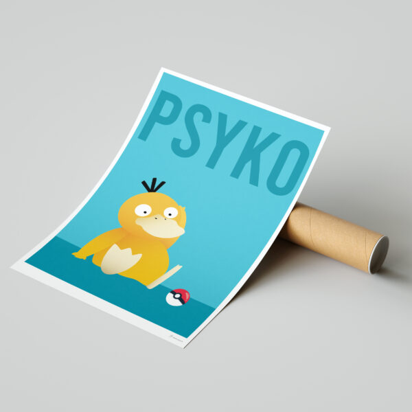 poster affiche pokemon psykokwak psyduck minimaliste