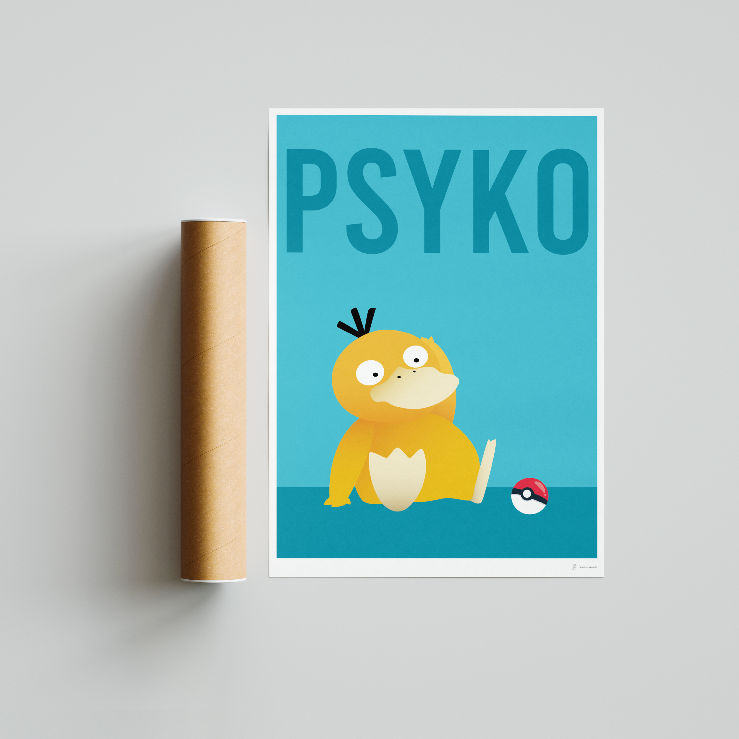 Poster Psykokwak flat design Pokémon 
