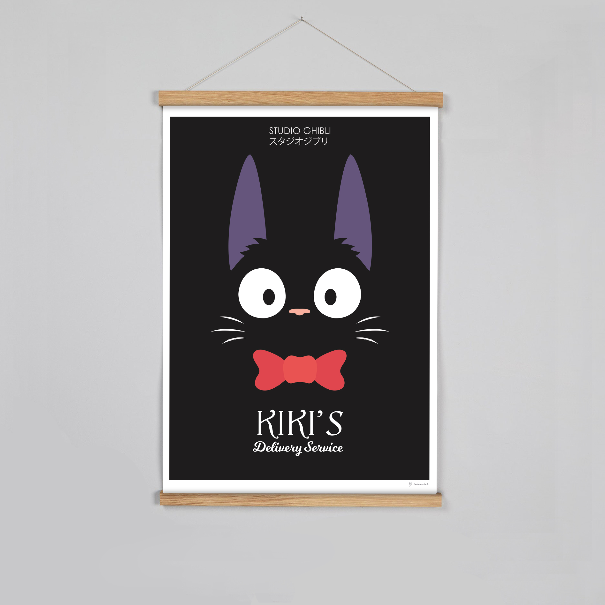 Affiche Poster Minimaliste Ghibli Kiki la petite sorcière Jiji