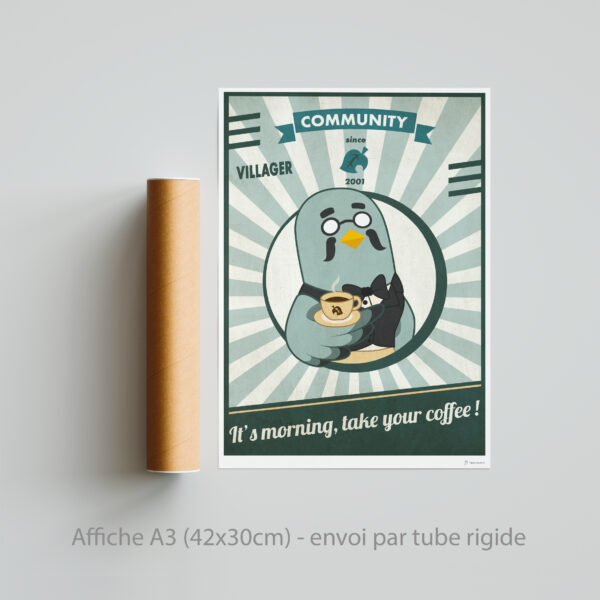 affiche-animal-crossing-tube-A3-brewster-robusto
