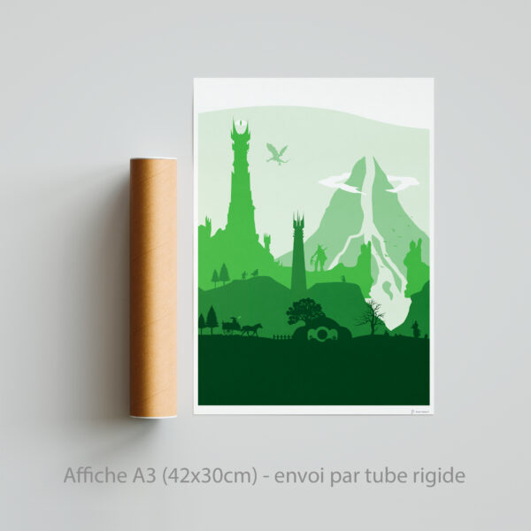 affiche-saga-tube-A3-seigneur-anneaux-mordor-minimaliste