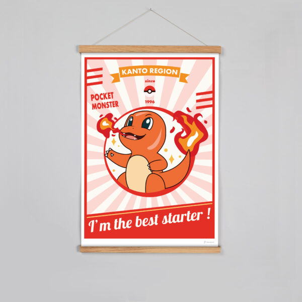 Poster Pokémon retro Salamèche