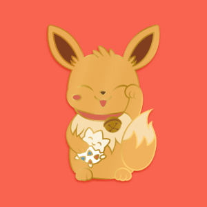Pin's Évoli Pokémon Maneki-Neko